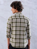 Men's Green Slim Fit Checkered Casual Shirt