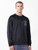 Men's Black Oversized Fit Textured Casual Sweatshirt