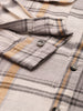 Men's Grey Regular Fit Checked Casual Shirt
