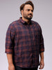 Men's Red Regular Fit Checked Casual Shirt