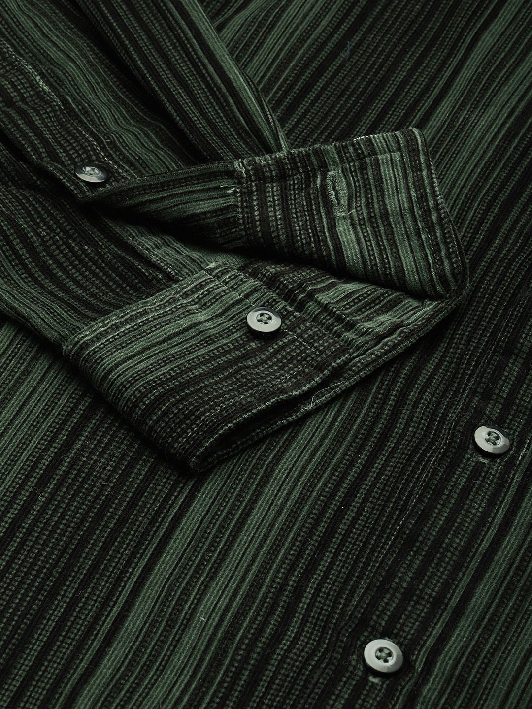 Men's Green Regular Fit Printed Casual Shirt