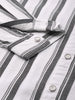Men's White Slim Fit Striped Casual Shirt