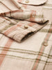 Men's Beige Slim Fit Checked Casual Shirt