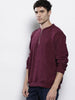 Men's Maroon Relaxed Fit Textured Street Sweatshirt
