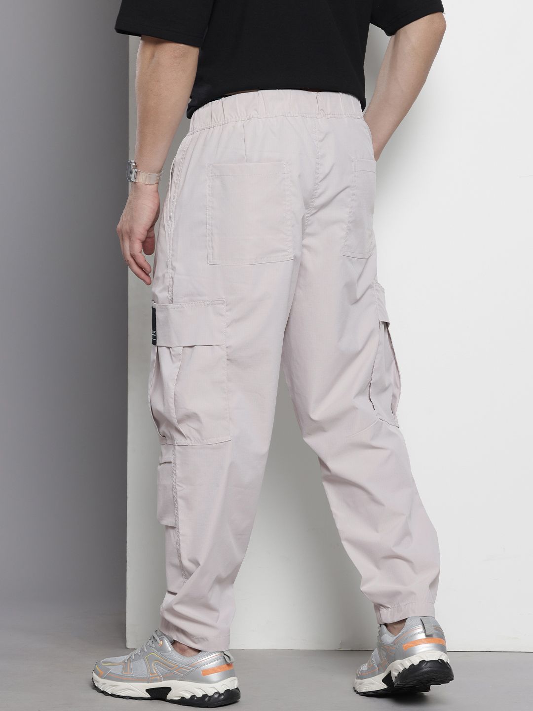 Men's Grey Loose Fit Utility Cargo
