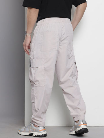 Men's Grey Loose Fit Utility Cargo