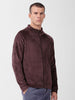 Men's Brown Regular Fit Textured Casual Sweatshirt