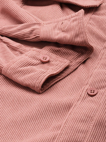 Men's Pink Regular Fit Solid Casual Shirt