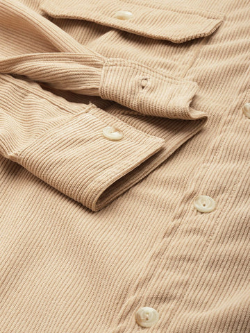 Men's Beige Regular Fit Solid Casual Shirt