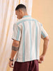 Men's White Relaxed Fit Striped Casual Shirt