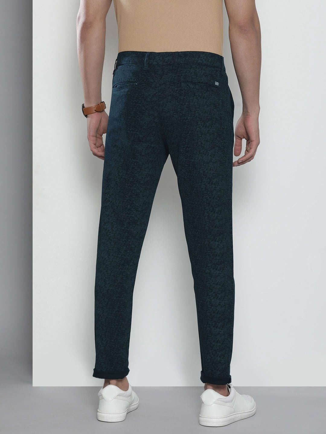 Men's Navy Self-Design Chinos