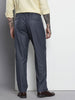 Men's Navy Blue Relaxed Fit Formal Trousers