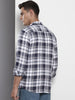 Men's Blue Slim Fit Checked Casual Shirt