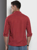 Men's Red Regular Fit Solid Casual Shirt