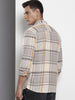 Men's Grey Regular Fit Checked Casual Shirt