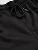 Men's Black Self Design Relax Wide Leg Fit Joggers