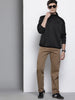 Men's Black Relaxed Fit Textured Casual Sweatshirt
