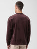 Men's Brown Oversized Fit Textured Casual Sweatshirt