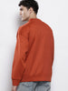 Men's Rust Oversized Fit Textured Casual Sweatshirt