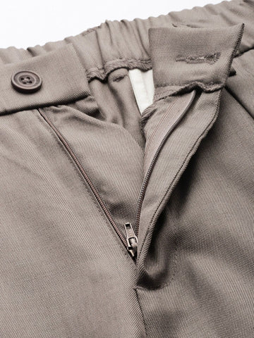 Men's Grey Relaxed Fit Formal Trousers