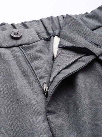 Men's Grey Relaxed Fit Formal Trousers