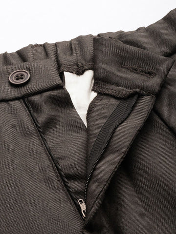 Men's Black Relaxed Fit Formal Trousers