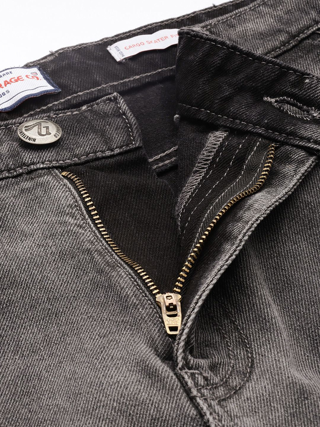 Men's Black Regular Fit Utility Jeans