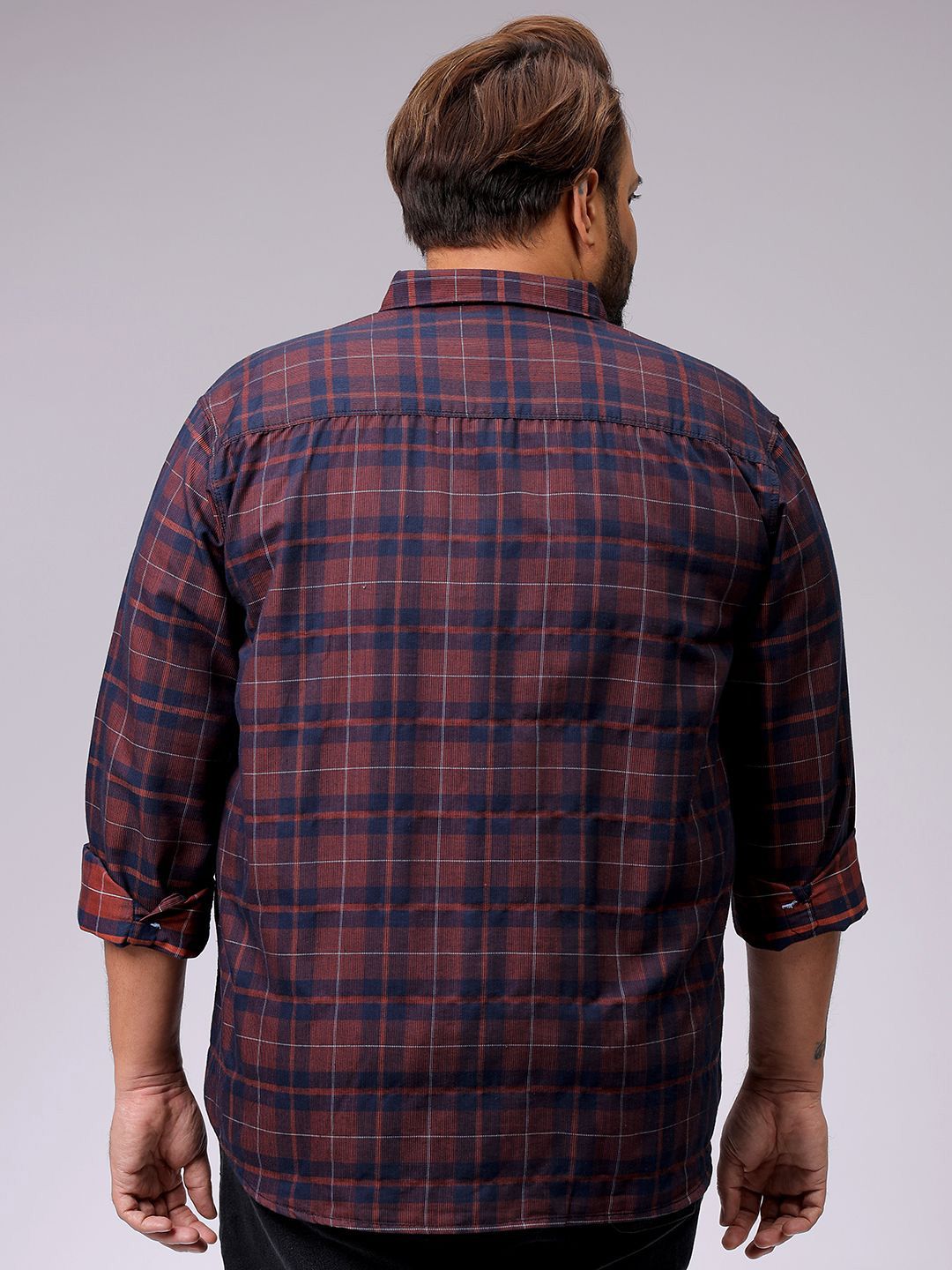 Men's Red Regular Fit Checked Casual Shirt