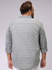 Men's Olive Regular Fit Striped Casual Shirt