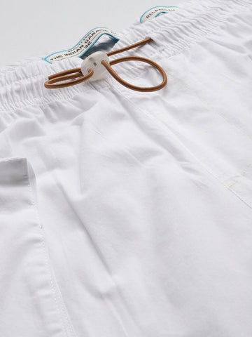 Men's White Relaxed Fit Utility Joggers