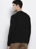 Men's Black Relaxed Fit Textured Street Sweatshirt