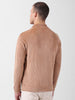Men's Brown Regular Fit Textured Casual Sweatshirt