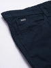 Men's Solid Navy Cuffed Cargo Pant