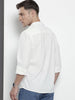 Men's White Regular Fit Solid Casual Shirt