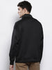 Men's Black Relaxed Fit Textured Casual Sweatshirt