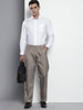 Men's Grey Relaxed Fit Formal Trousers