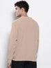 Men's Beige Relaxed Fit Textured Street Sweatshirt