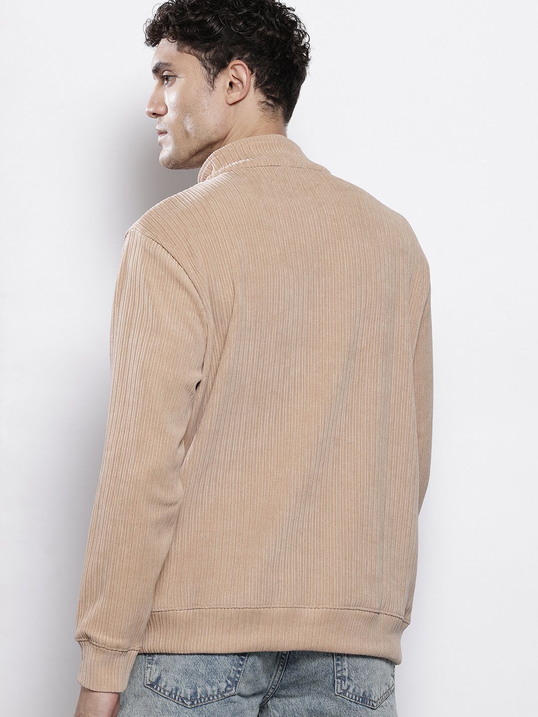 Men's Grey Relaxed Fit Textured Street Sweatshirt