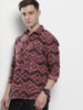 Men's Pink Relaxed Fit Textured Casual Shirt