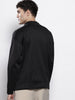 Men's Black Oversized Fit Textured Casual Sweatshirt