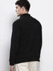 Men's Black Relaxed Fit Textured Street Sweatshirt