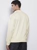 Men's White Oversized Fit Textured Casual Sweatshirt