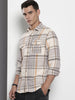 Men's Grey Regular Fit Checked Casual Shirt