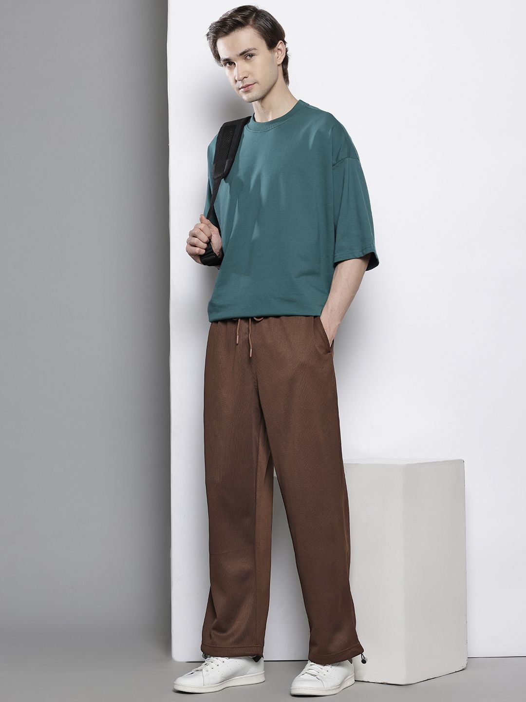 Men's Pink Relaxed Fit Street Joggers