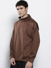 Men's Brown Relaxed Fit Textured Casual Sweatshirt