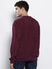 Men's Maroon Relaxed Fit Textured Street Sweatshirt