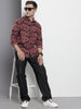 Men's Pink Relaxed Fit Textured Casual Shirt