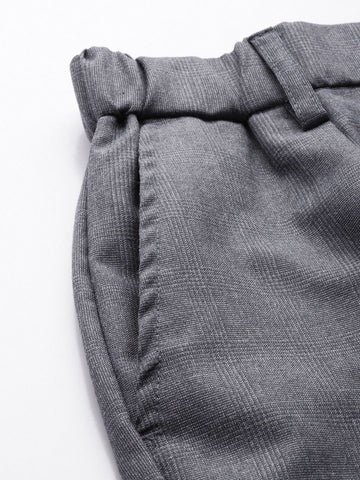 Men's Grey Relaxed Fit Formal Trousers