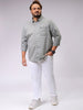 Men's Olive Regular Fit Striped Casual Shirt