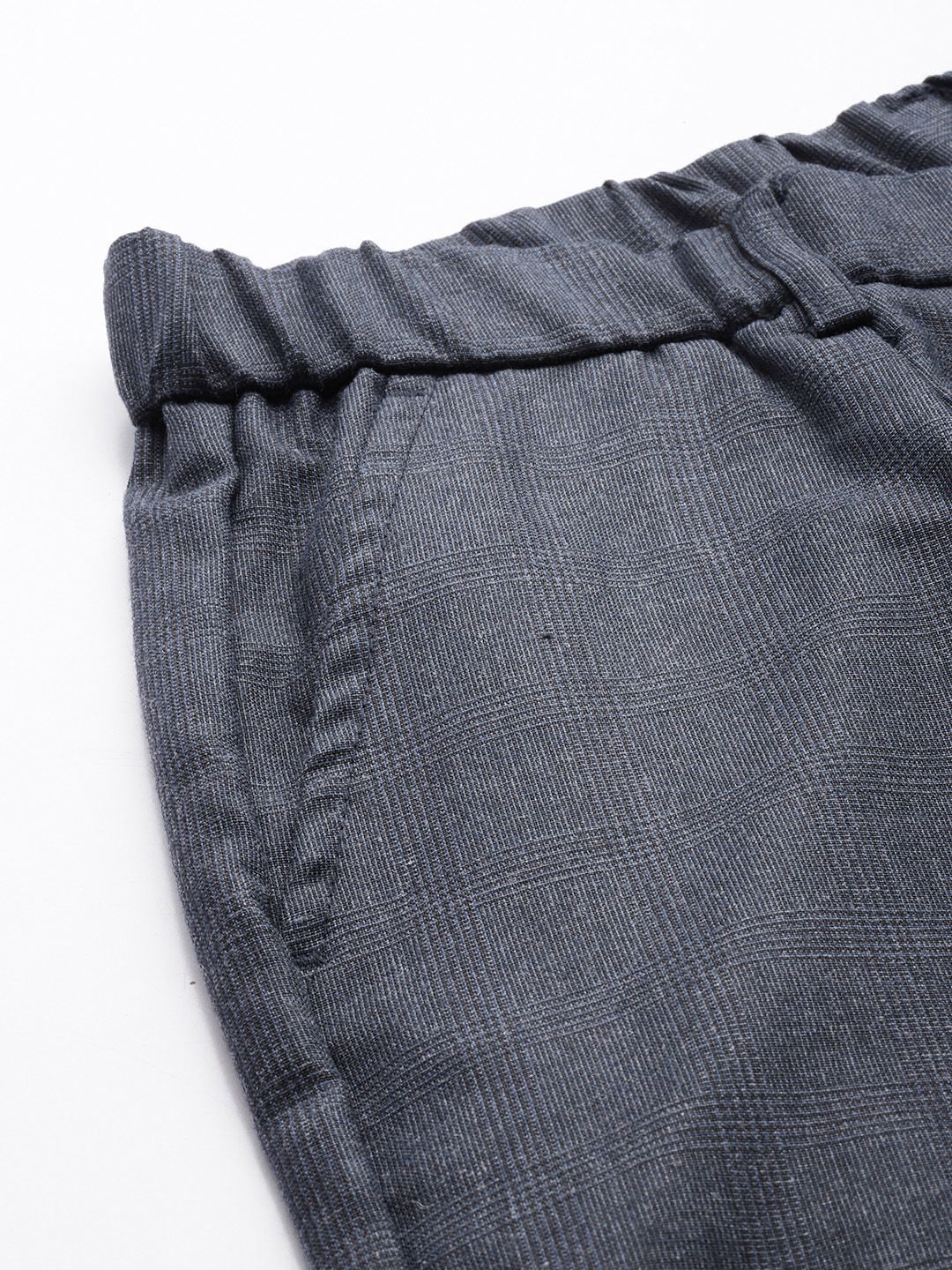Men's Navy Blue Relaxed Fit Formal Trousers